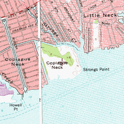 Topographic Map of Indian Island County Park, NY