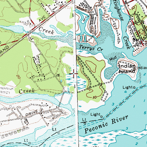 Topographic Map of Indian Island County Park, NY