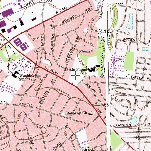 Topographic Map of Little Plains Park, NY