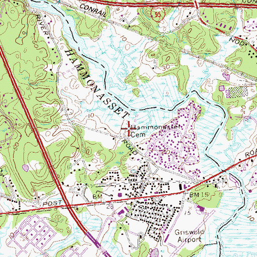 Topographic Map of Hammonasset Cemetery, CT