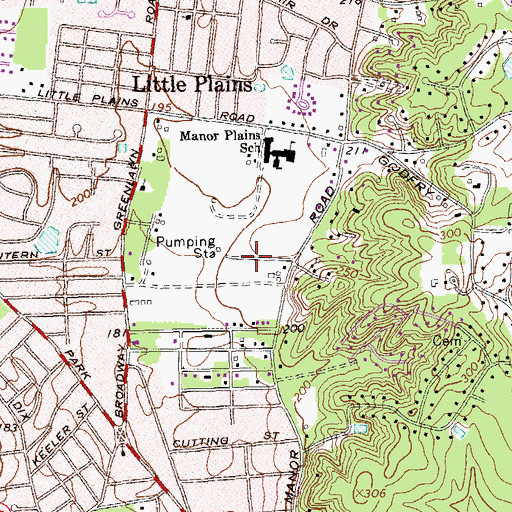 Topographic Map of Manor Plains Nature Park, NY