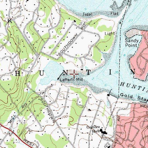 Topographic Map of Mill Cove Waterfowl Sanctuary, NY