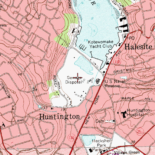 Topographic Map of Mill Dam Park, NY