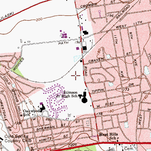 Topographic Map of Oakwood Park, NY
