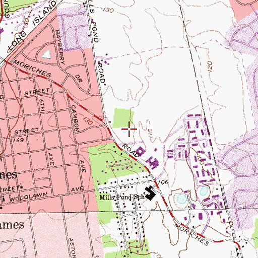 Topographic Map of Olson Memorial Town Park, NY