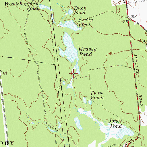 Topographic Map of Peconic River County Park, NY