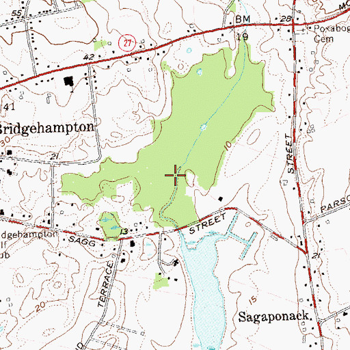 Topographic Map of Sagg Swamp Nature Preserve, NY