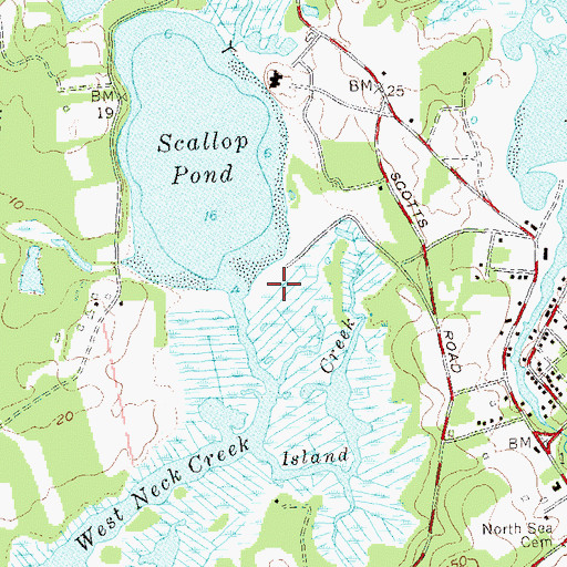 Topographic Map of Scallop Pond Preserve, NY
