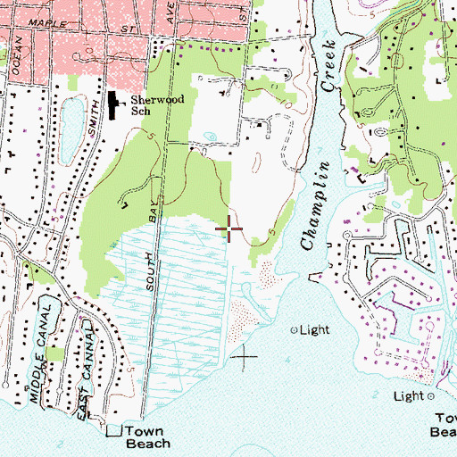 Topographic Map of Seatuck National Wildlife Refuge, NY