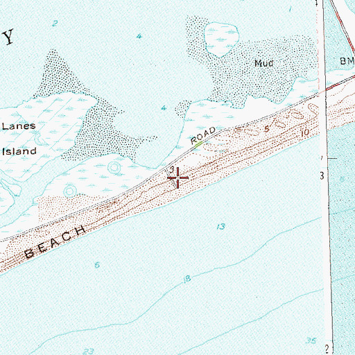 Topographic Map of Shinnecock County Park West, NY