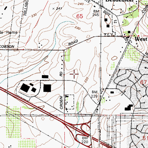 Topographic Map of Liberty High School, OR
