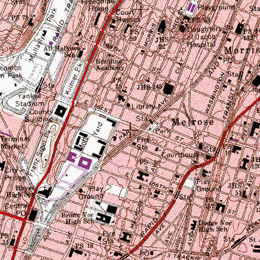 Topographic Map of Baptist Church of the Ascension, NY