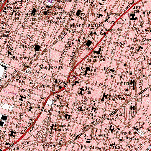 Topographic Map of Bethany Lutheran Church, NY