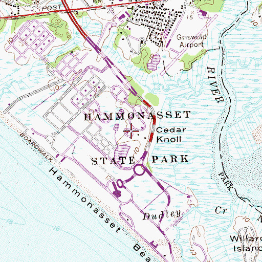Topographic Map of Hammonasset State Park, CT