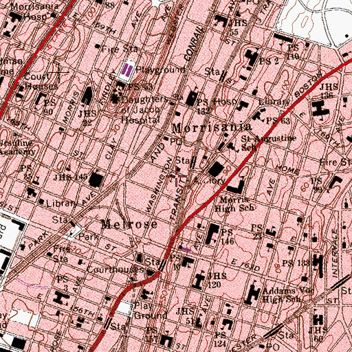 Topographic Map of Centenary Methodist Church, NY