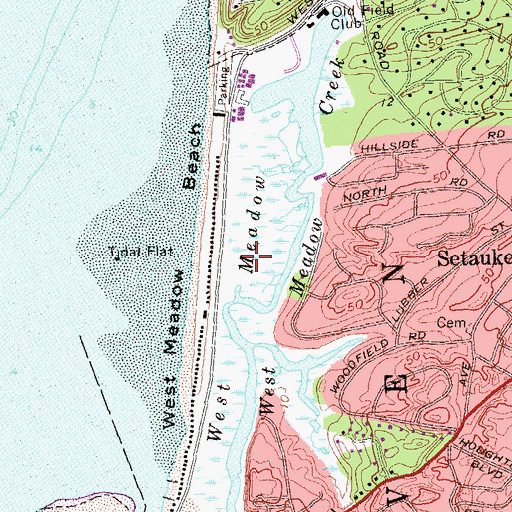 Topographic Map of West Meadow Wetlands Reserve, NY