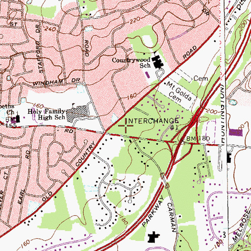 Topographic Map of Wolf Hill Park, NY