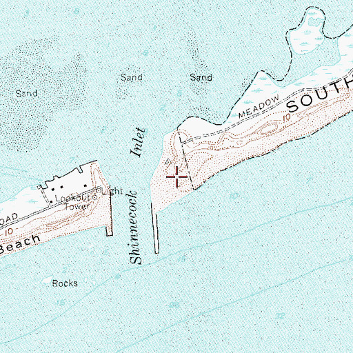 Topographic Map of Shinnecock East County Park, NY