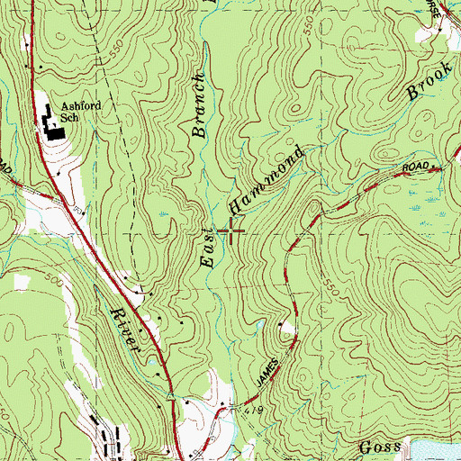 Topographic Map of Hammond Brook, CT