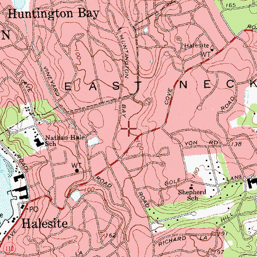 Topographic Map of Huntington Bay Club (historical), NY