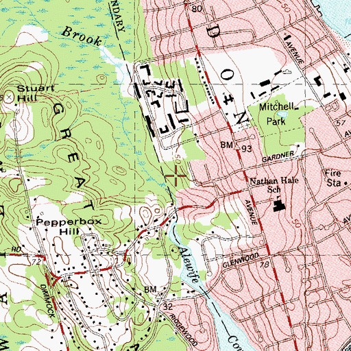 Topographic Map of Hammond Pond, CT