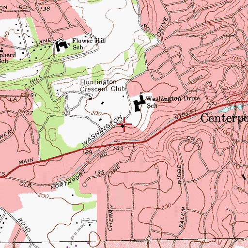 Topographic Map of Congregational Church of Huntington, NY