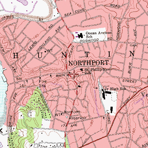 Topographic Map of First Presbyterian Church, NY