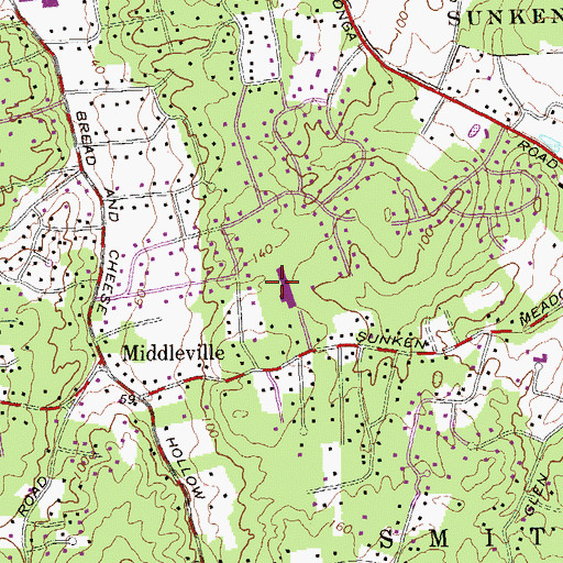 Topographic Map of Fort Salonga Elementary School, NY