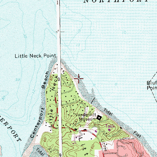 Topographic Map of Honeymans Point, NY