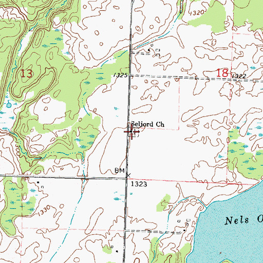 Topographic Map of Seljord Lutheran Church Cemetery, MN