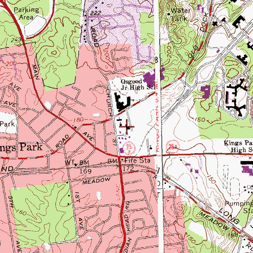 Topographic Map of Saint Josephs School, NY