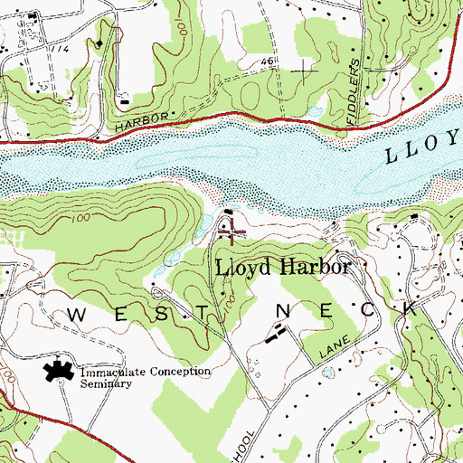 Topographic Map of Friends World College (historical), NY