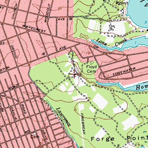 Topographic Map of William Floyd Estate, NY