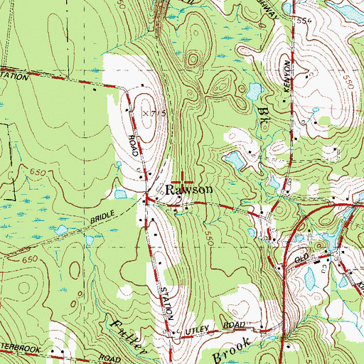 Topographic Map of Hampton Station, CT