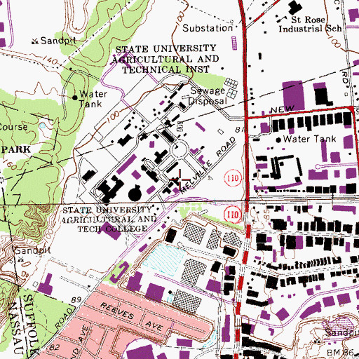 Topographic Map of Alumni Hall, NY