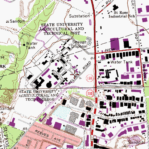 Topographic Map of Dewey Hall, NY