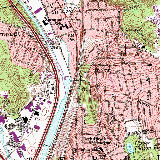 Topographic Map of Hancock Brook, CT