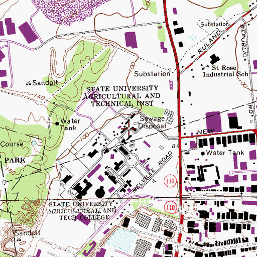 Topographic Map of Horton Hall, NY