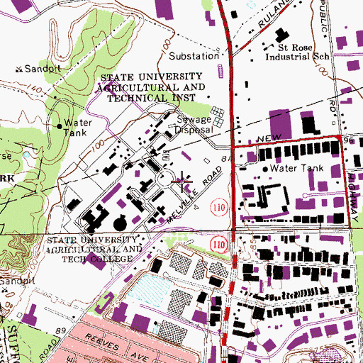 Topographic Map of Lehman Hall, NY