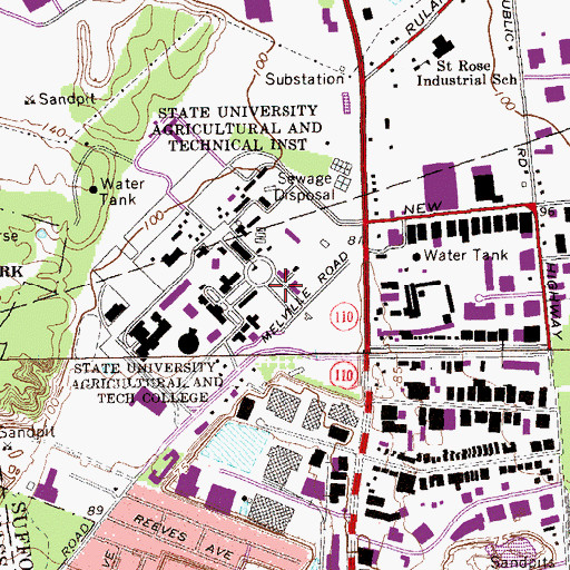 Topographic Map of Sinclair Hall, NY