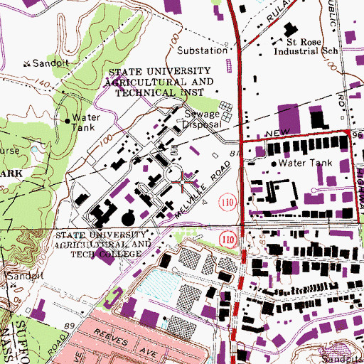 Topographic Map of Smith Hall, NY