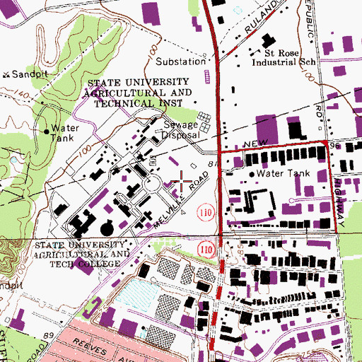 Topographic Map of The Cottage, NY
