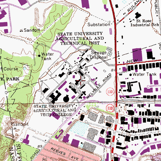 Topographic Map of Whitman Hall, NY