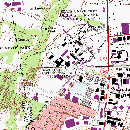 Topographic Map of The Great Lawn, NY