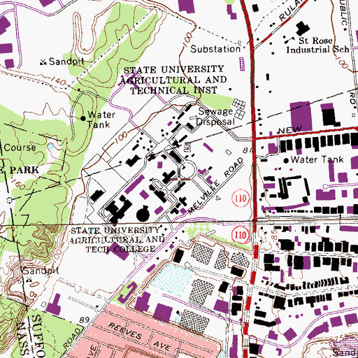 Topographic Map of The Mall, NY