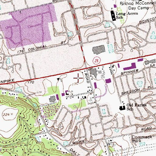 Topographic Map of Huntington Square Mall Shopping Center, NY