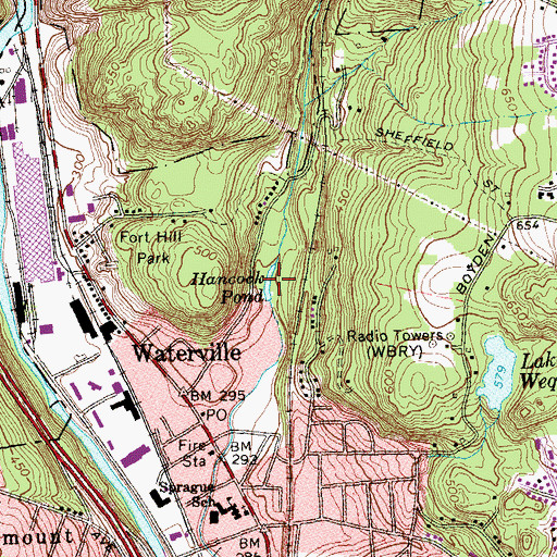 Topographic Map of Hancock Pond, CT