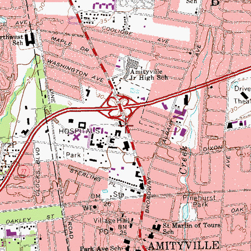 Topographic Map of Broadlawn Manor Nursing Home, NY