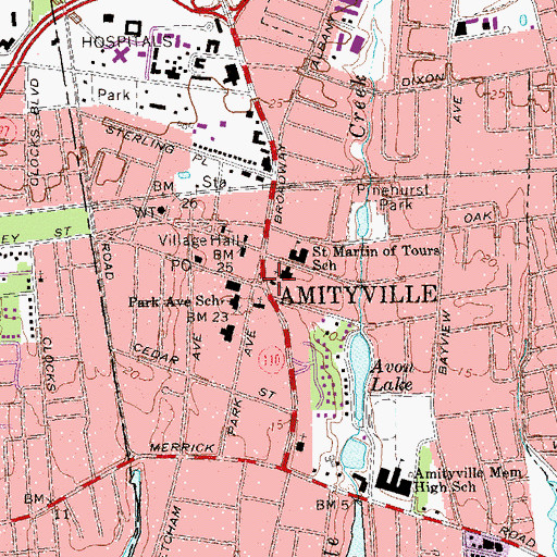 Topographic Map of Saint Mary's Episcopal Church, NY