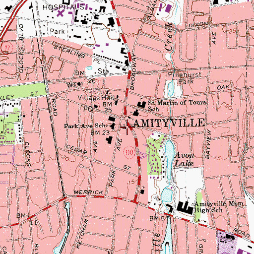 Topographic Map of Saint Paul's Lutheran Church, NY